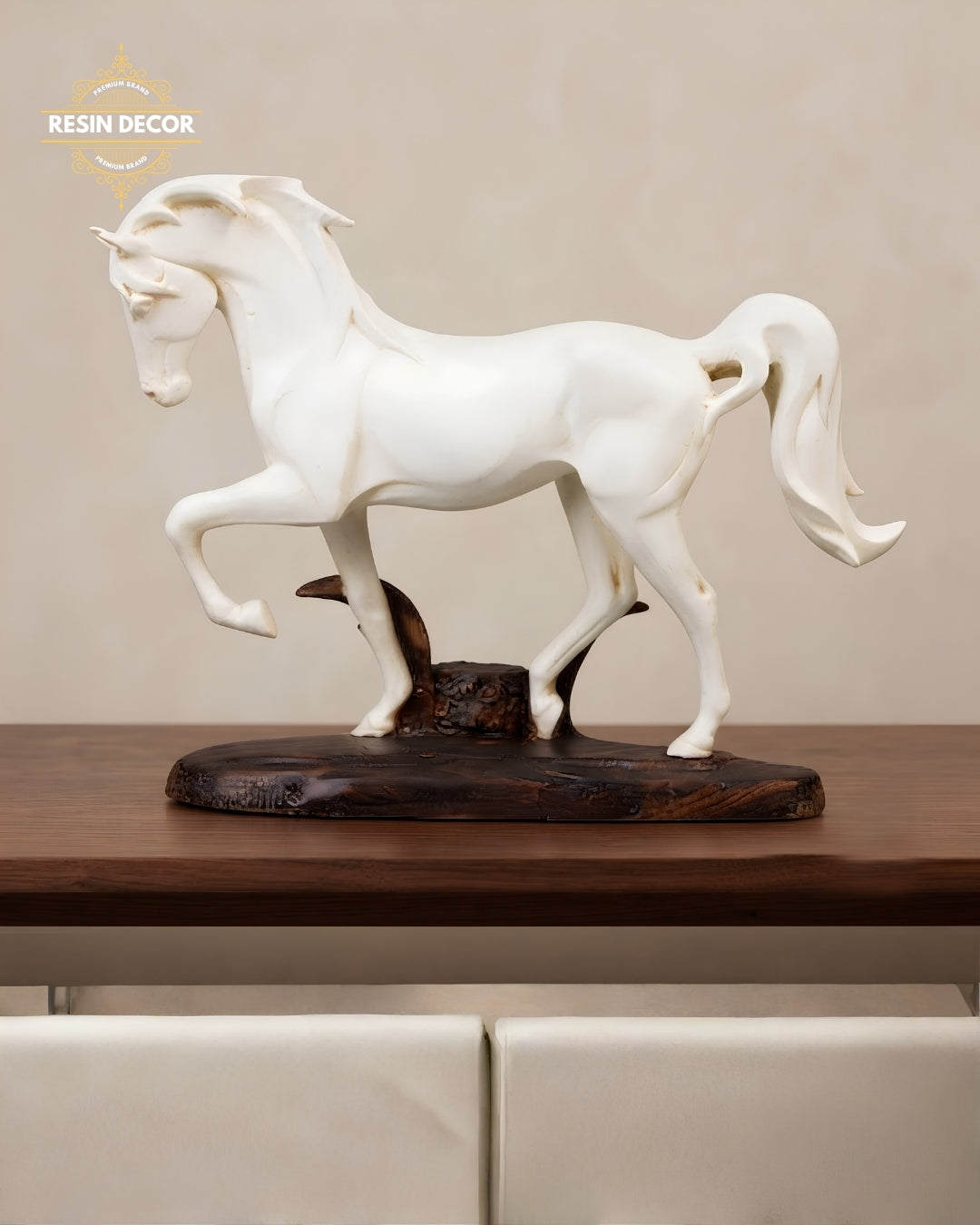 White Horse Resin Statue