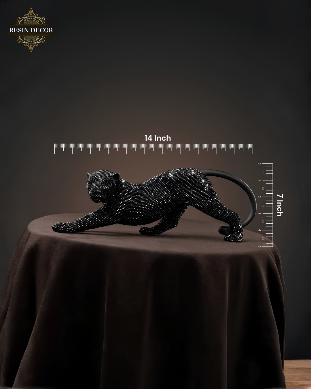 Crystal Black Panther Statue