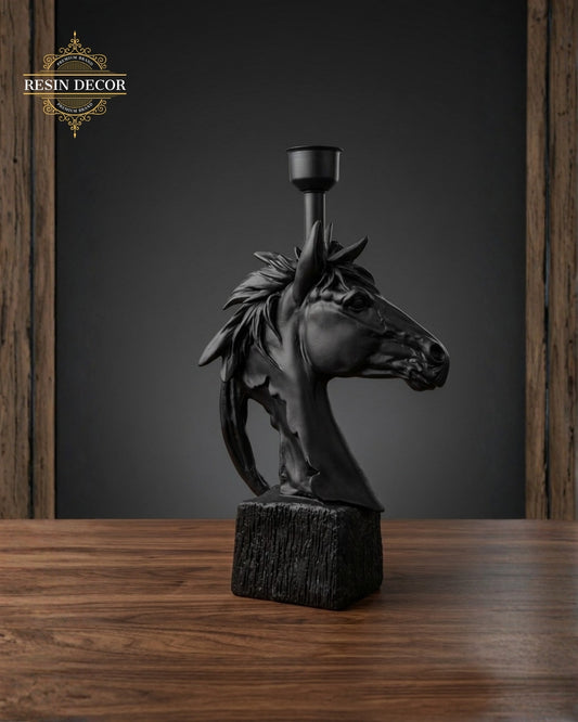 Horse Head Candle / Lamp Holder Statue
