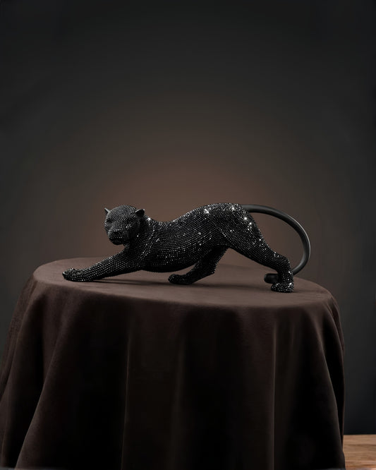 Crystal Black Panther Statue