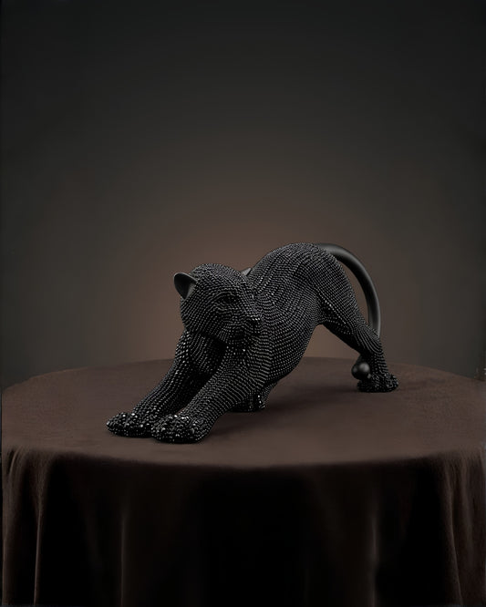 Crystal Black Panther Statue