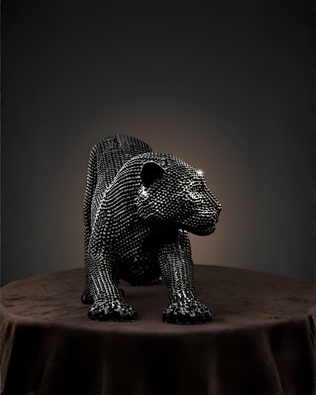 Crystal Black Panther Statue