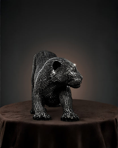 Crystal Black Panther Statue