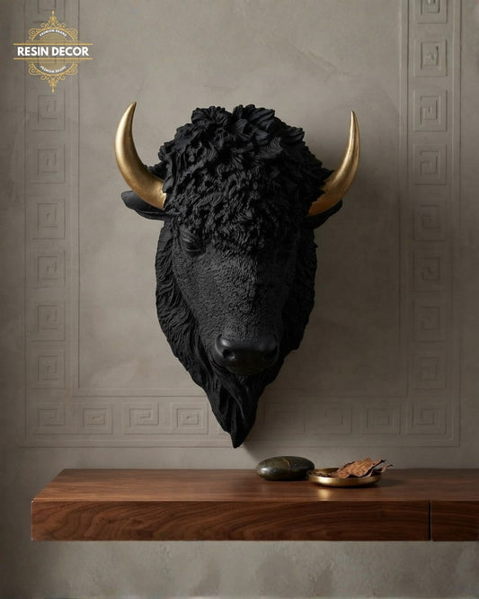 Bison/Bull Head Resin Wall Art - Bold Luxury Decor