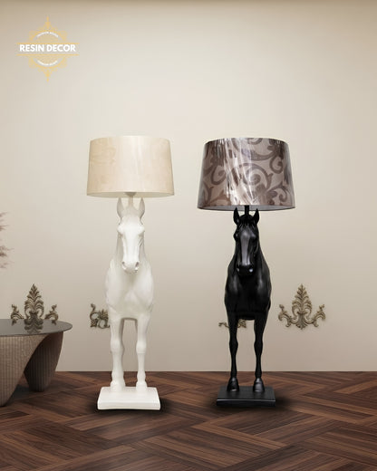 Modern Horse Floor Lamp &amp; Statue - Luxury Corner Decor (37 Inch)