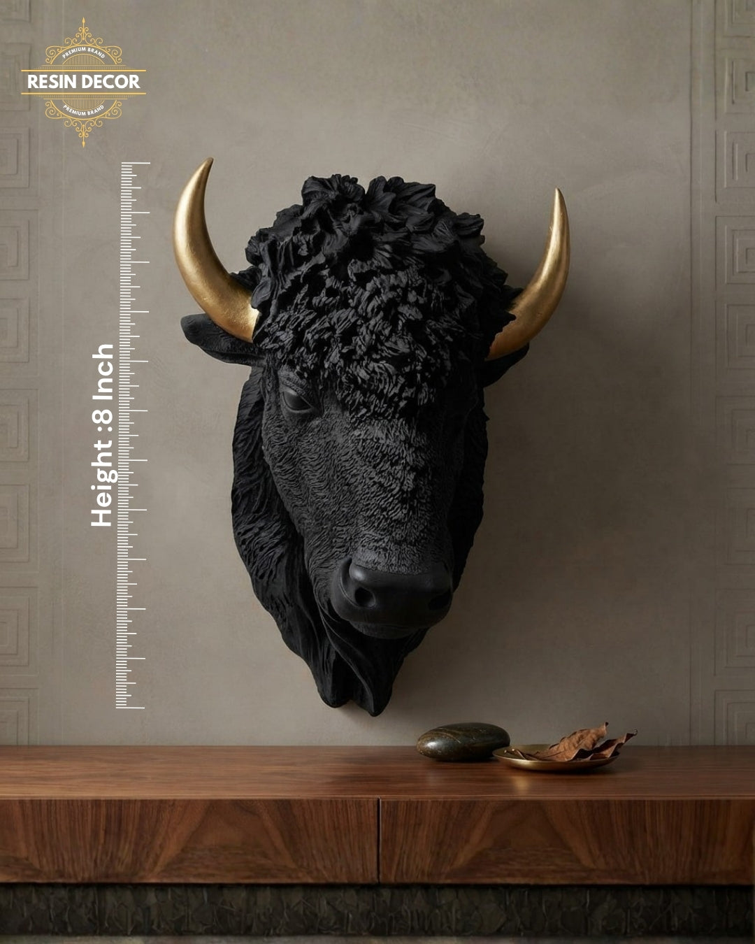 Bison/Bull Head Resin Wall Art - Bold Luxury Decor