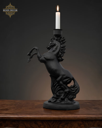 Rearing Horse Candle/Lamp Holder & Statue