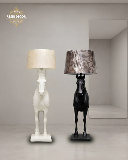 Modern Horse Floor Lamp &amp; Statue - Luxury Corner Decor (37 Inch)
