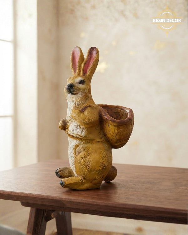 Rabbit/Bunny Resin Statue &amp; Garden Planter - Charming Home Decor