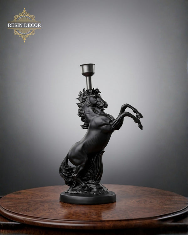 Rearing Horse Candle/Lamp Holder & Statue