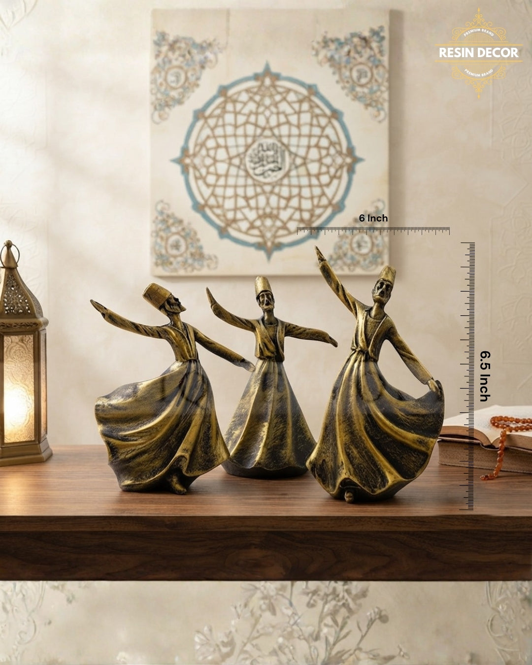 Sufi Dervish Resin Sculptures (Set of 3) - Spiritual Home Decor