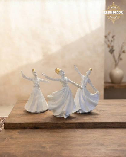 Sufi Dervish Resin Sculptures (Set of 3) - Spiritual Home Decor