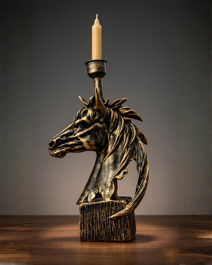 Horse Head Candle / Lamp Holder Statue