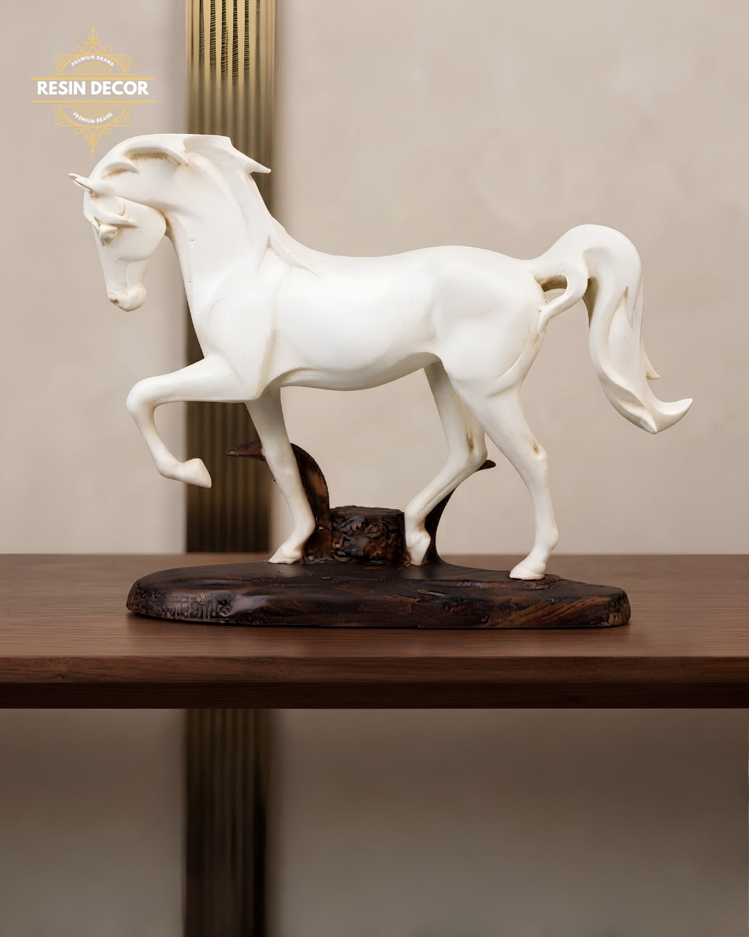 White Horse Resin Statue