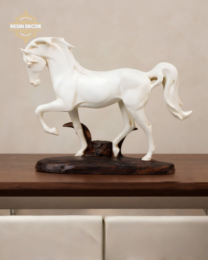 White Horse Resin Statue