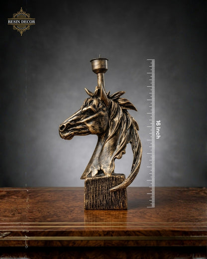 Horse Head Candle / Lamp Holder Statue