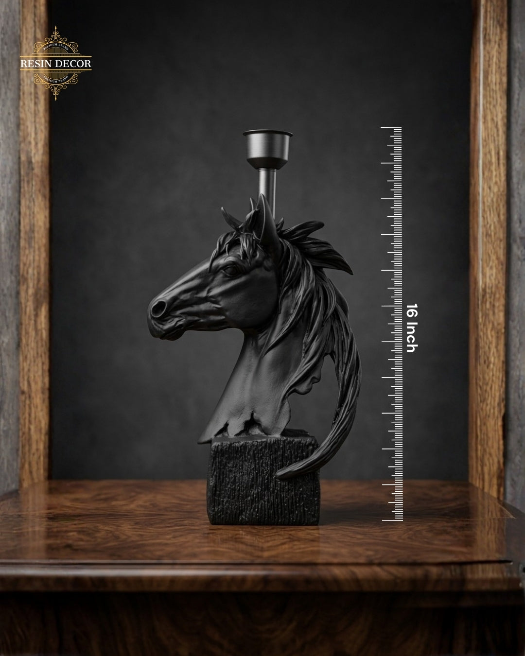 Horse Head Candle / Lamp Holder Statue