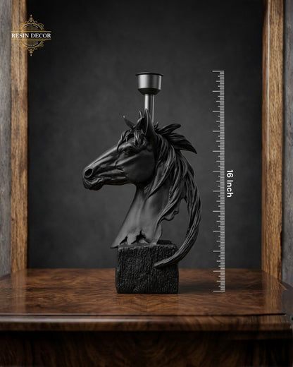 Horse Head Candle / Lamp Holder Statue