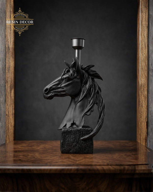 Horse Head Candle / Lamp Holder Statue