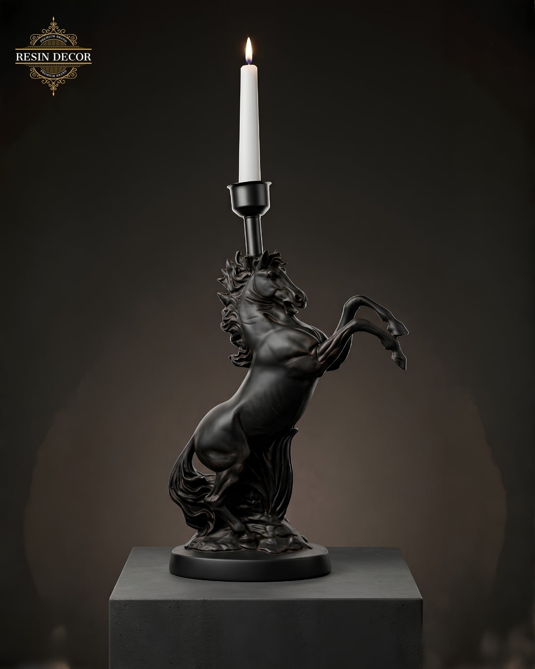 Rearing Horse Candle/Lamp Holder & Statue