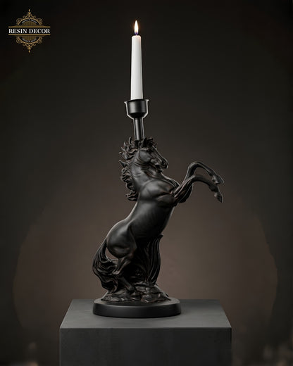 Rearing Horse Candle/Lamp Holder & Statue
