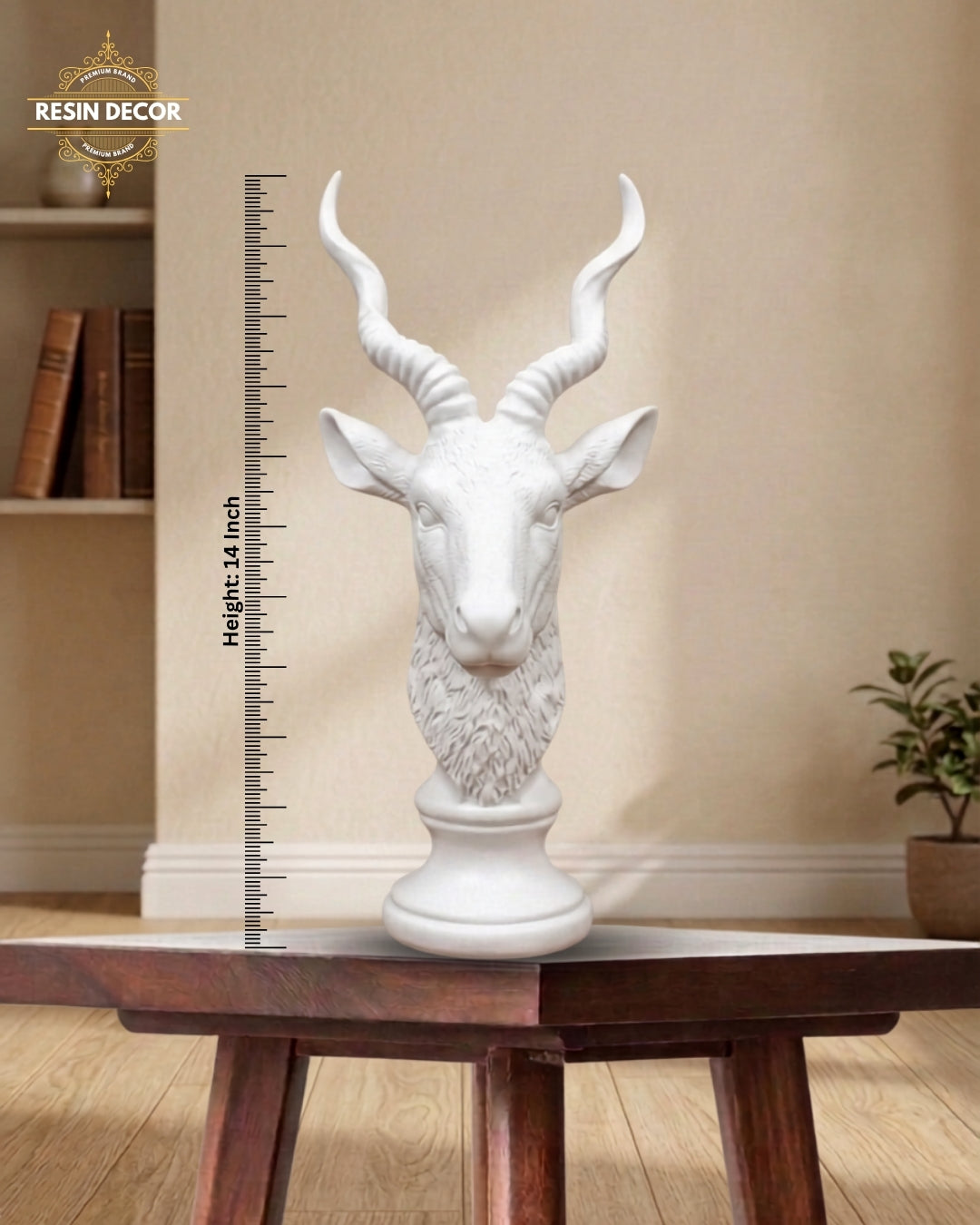 Markhor Head Resin Statue - Luxury Home Decor