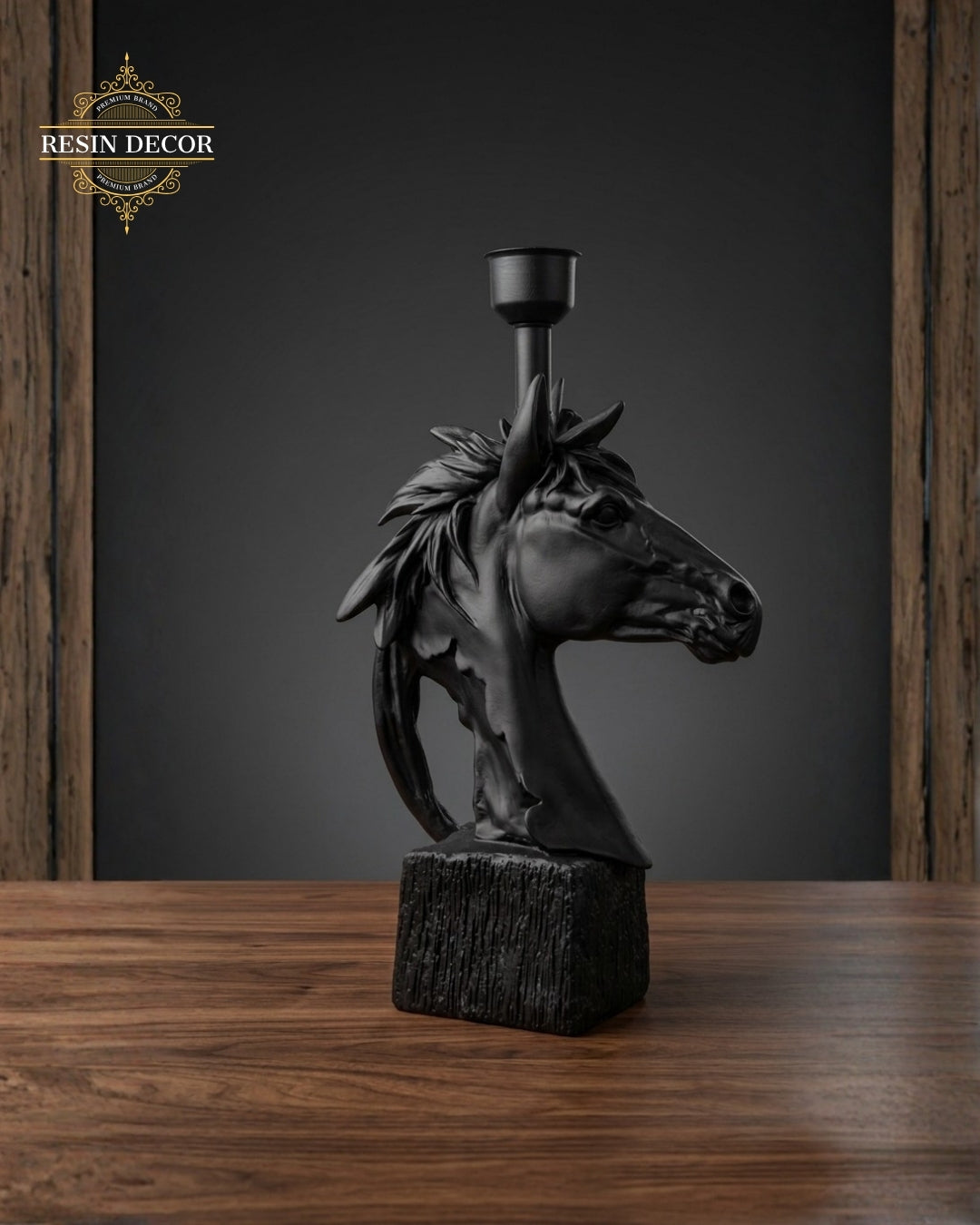 Horse Head Candle / Lamp Holder Statue