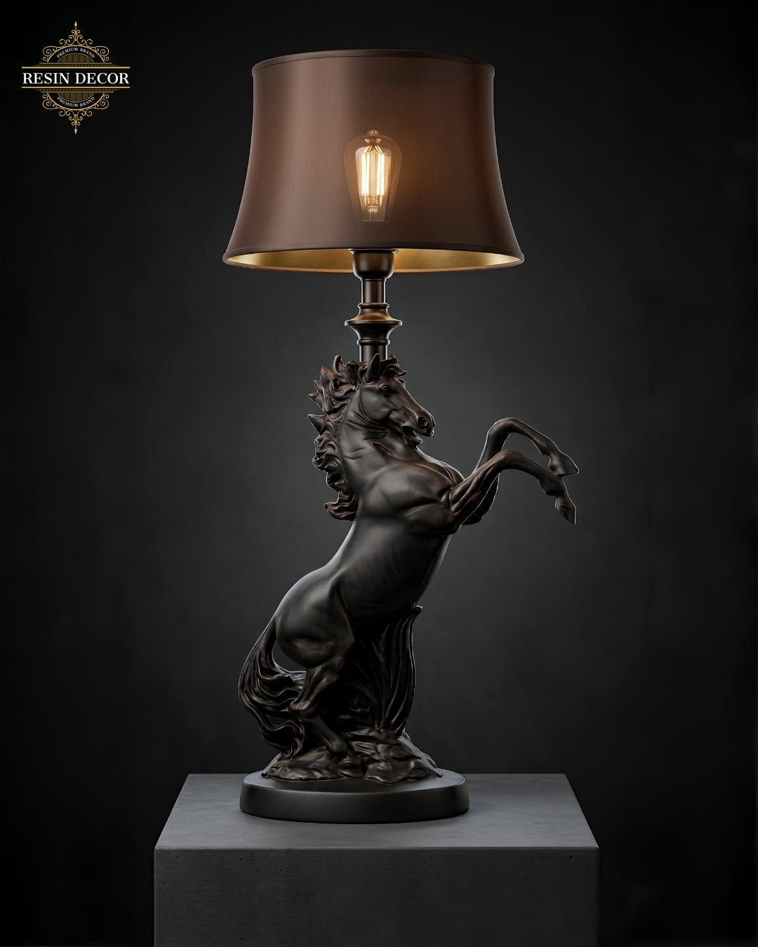 Rearing Horse Candle/Lamp Holder & Statue